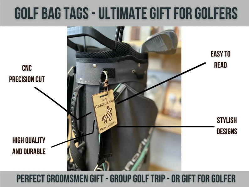 Custom Wood Golf Bag Tag