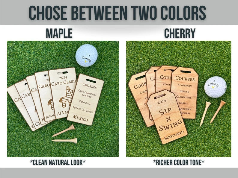 Custom Wood Golf Bag Tag