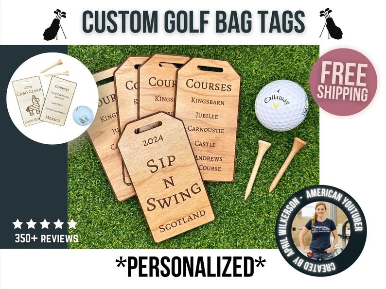 Custom Wood Golf Bag Tag