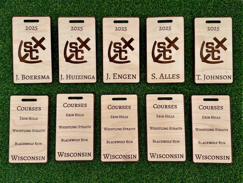 Custom Wood Golf Bag Tag