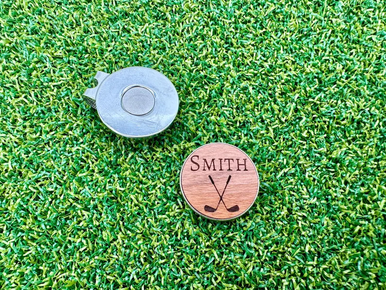 Custom Cherry Wood Golf Ball Marker