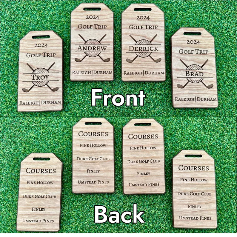 Custom Wood Golf Bag Tag