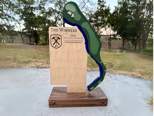 Custom Golf Tournament Trophy, Annual Trips, Replicated Golf Hole with your Logo!