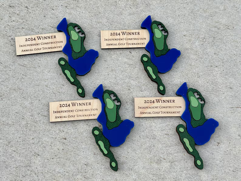 Custom Golf Tournament Trophy, Annual Trips, Replicated Golf Hole with your Logo!