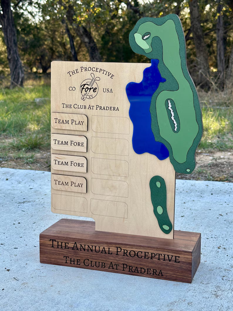 Custom Golf Tournament Trophy, Annual Trips, Replicated Golf Hole with your Logo!