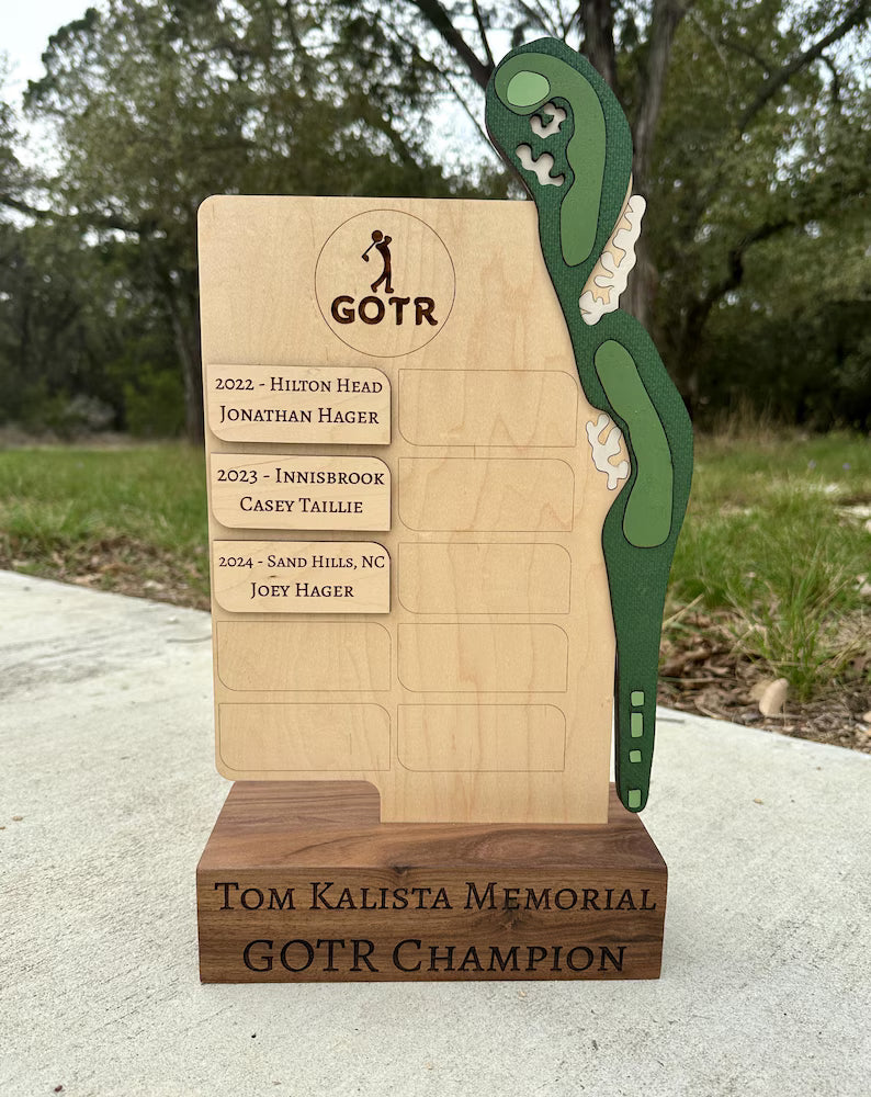 Custom Golf Tournament Trophy, Annual Trips, Replicated Golf Hole with your Logo!